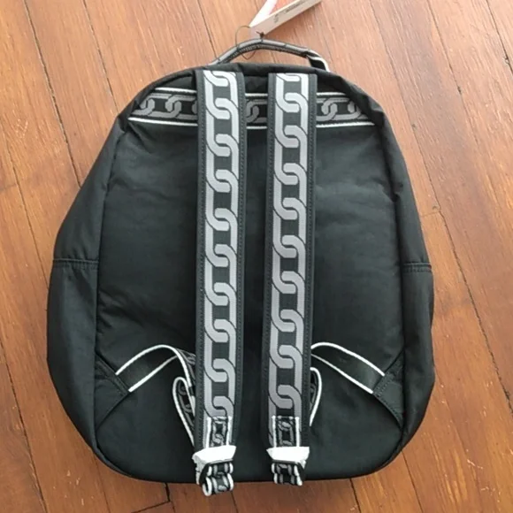 Kipling back pack jet black chain KIA5L4-SEOUL unique design silver bright patch - Picture 4 of 8